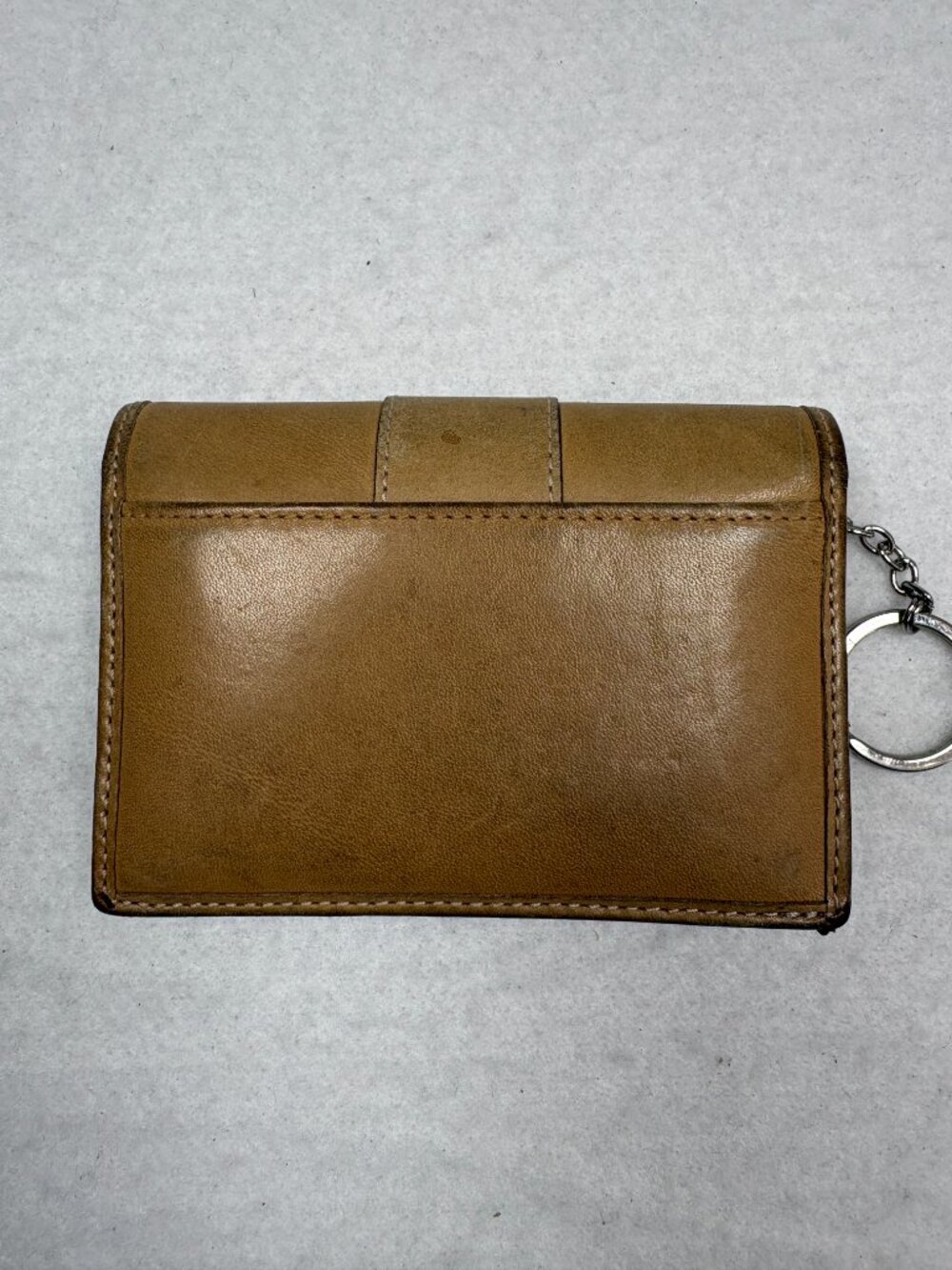 Vintage Coach Tan Leather Keyring Wallet Foldover Preppy Quiet Luxury Heritage - Picture 2 of 11